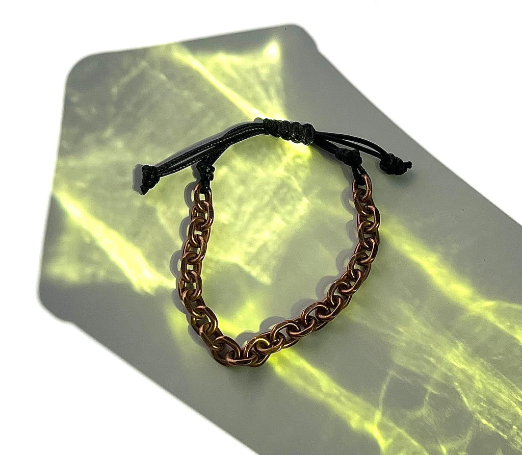 Adjustable Chain Bracelet | Copper Plated Link Bracelet | Minimalist Unisex Jewelry | Mens Chain Bracelet | Stackable Bracelet Gift