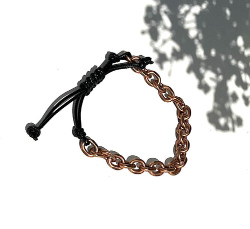 Adjustable Chain Bracelet | Copper Plated Link Bracelet | Minimalist Unisex Jewelry | Mens Chain Bracelet | Stackable Bracelet Gift